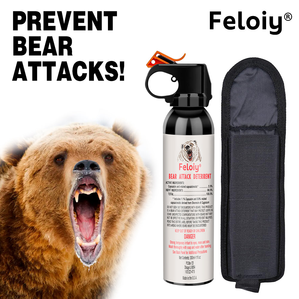 Feloiy® Bear Attack Deterrent | Maximum-Strength 2.0% Capsaicinoid Protection