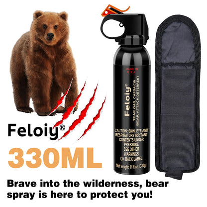 Feloiy® Dual-Design Bear Attack Deterrent | 11oz / 16oz Made in USA Fogger Spray
