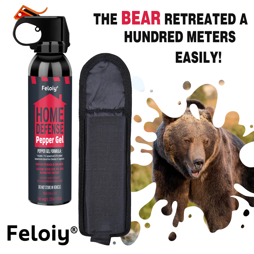 Feloiy® Home Defense Pepper Gel Spray - USA-Made Non-Fogging Personal Security