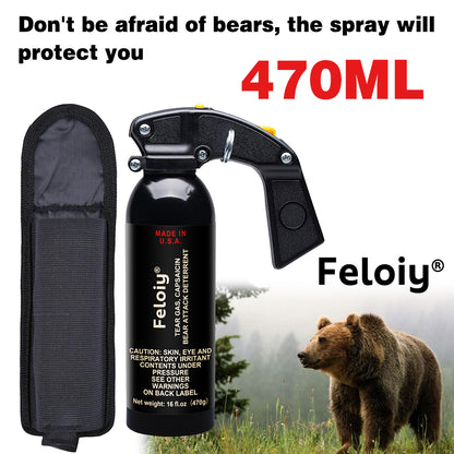 Feloiy 16 oz. Bear Repellent Spray, 35 ft Range NEW EPA Approved