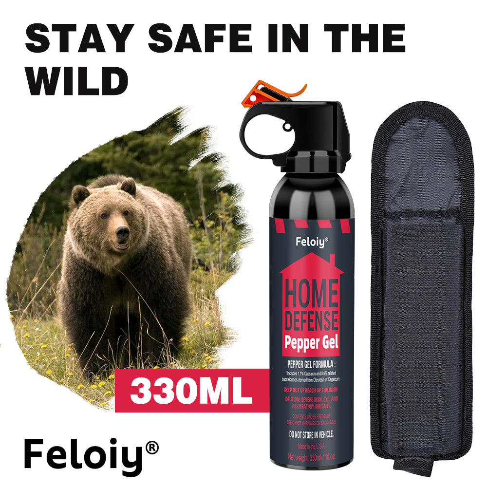 Feloiy® Home Defense Pepper Gel Spray - USA-Made Non-Fogging Personal Security
