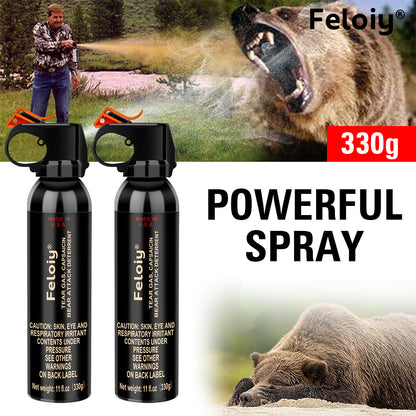 Feloiy® Dual-Design Bear Attack Deterrent | 11oz / 16oz Made in USA Fogger Spray