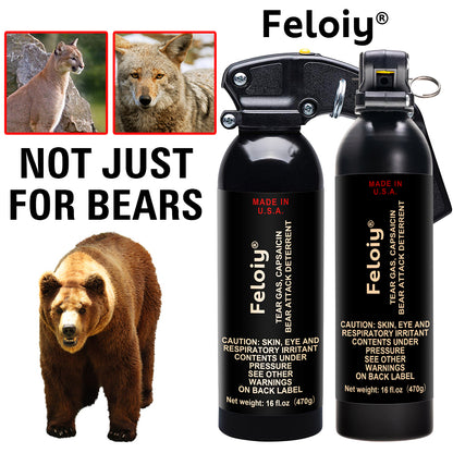 Feloiy 16 oz. Bear Repellent Spray, 35 ft Range NEW EPA Approved