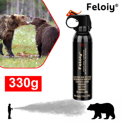 Feloiy® Dual-Design Bear Attack Deterrent | 11oz / 16oz Made in USA Fogger Spray